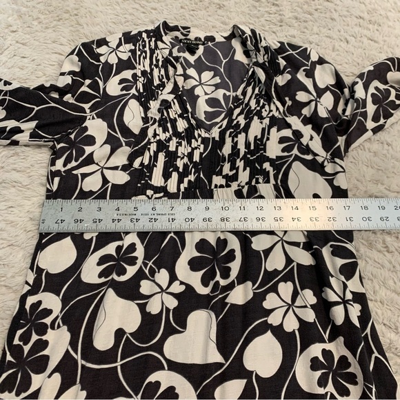 Lucky Brand Hearts and Clovers Black and White Floral Dress Women’s Medium - Picture 8 of 12